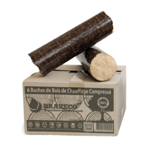 Bûches de bois densifié Premium Brazeco-100 cartons
