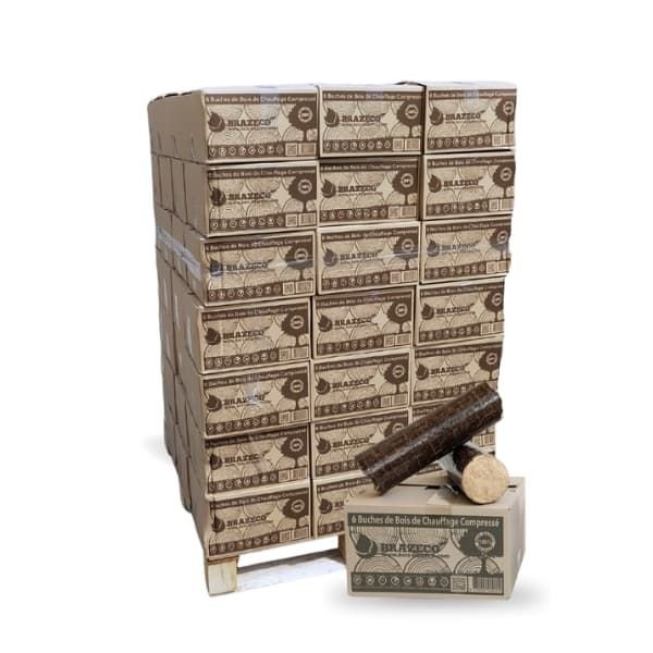 Bûches de bois densifié Premium Brazeco-100 cartons – Image 2
