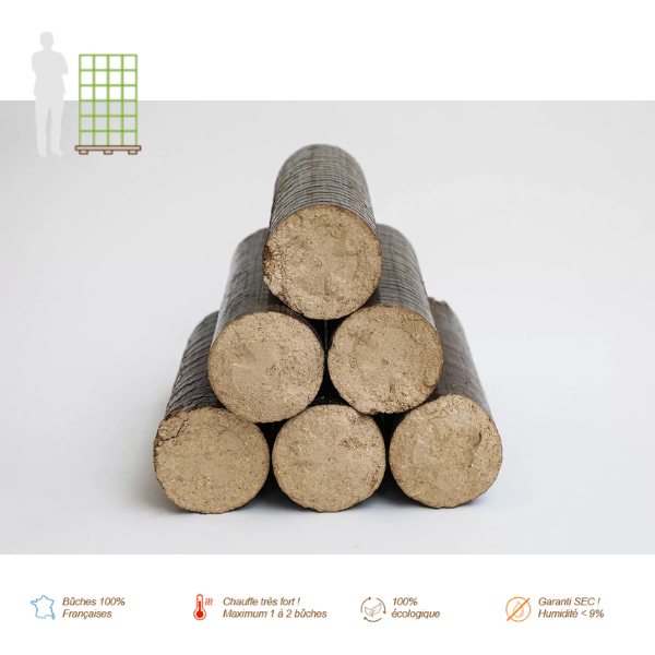 Bûches de bois densifié Premium Brazeco-100 cartons – Image 3