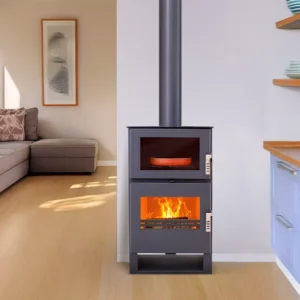 Poêle à bois avec four Carrio Inox - 9 Kw